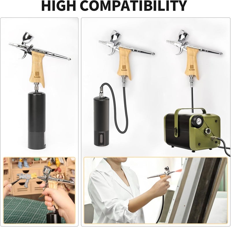Bucasso Airbrush Guns for Painting, Double Action Trigger Airbrush Kit with 0.3mm/0.5mm/0.8mm Needles/Nozzle Sets, Replaceable Fluid Cup, Airbrush Spray Set for Painting Nails Cake Tattoo - Image 5